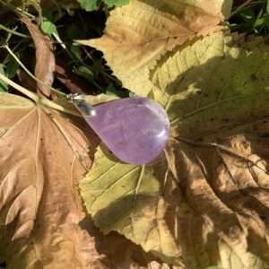 Pendentif améthyste goutte et argent